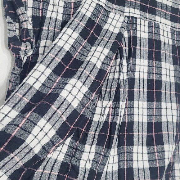 JACHS Girlfriend Women's Black White Plaid Cap Sleeve Button-Down Shirt Size XL - Picture 7 of 12